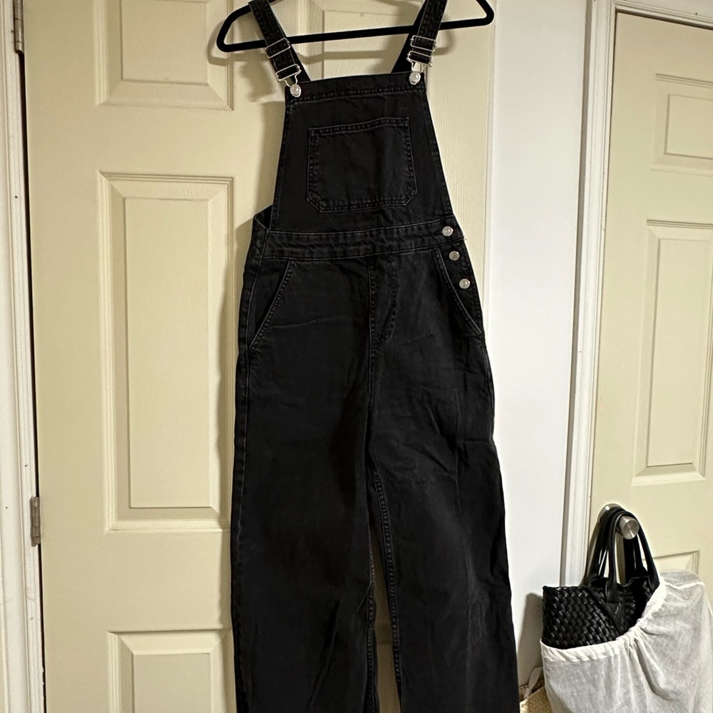 Black Denim Overalls